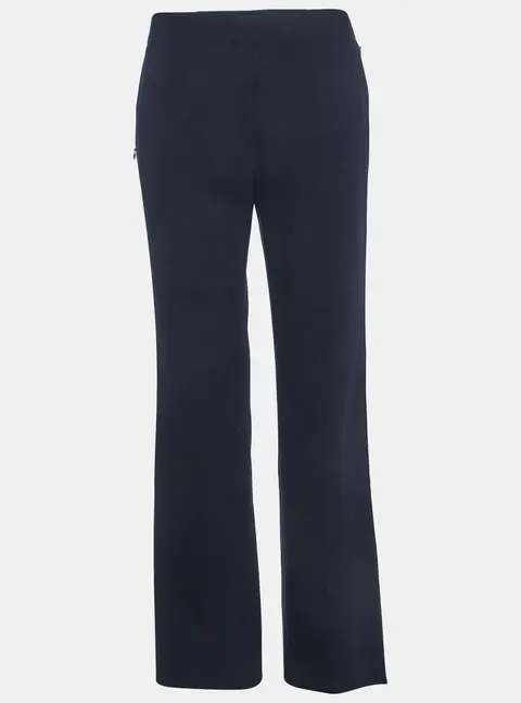 Escada Navy Blue Stretch Wool Straight Fit Trousers M