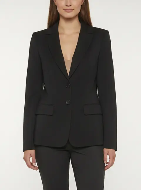 Escada Black Wool Blend Fitted Bobae Blazer M
