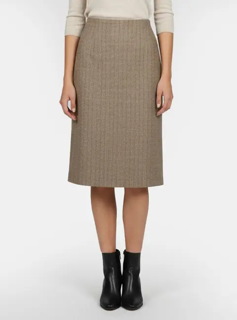Escada Brown Wool Blend Fitted Roselore Maxi Skirt L