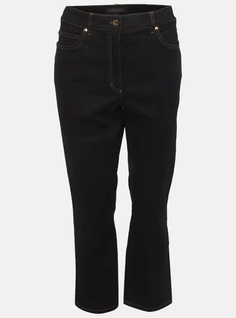 Escada Dark Blue Stretch Denim Straight Fit Jeans L/Waist 35"