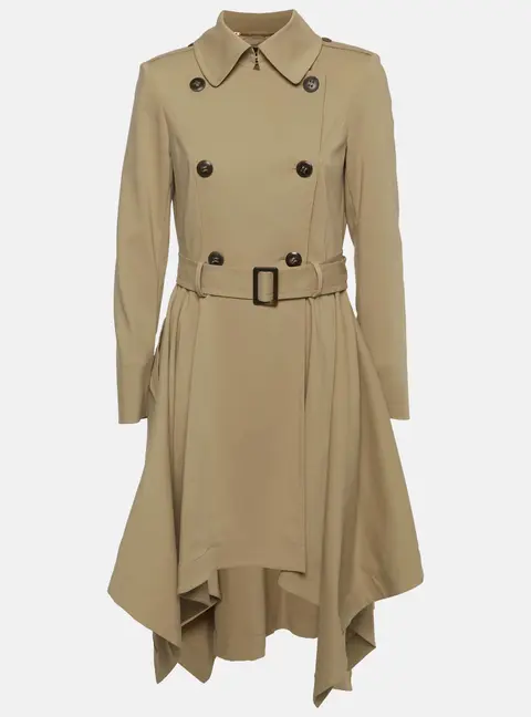 Escada Beige Stretch Cotton Double Breasted Trench Coat M