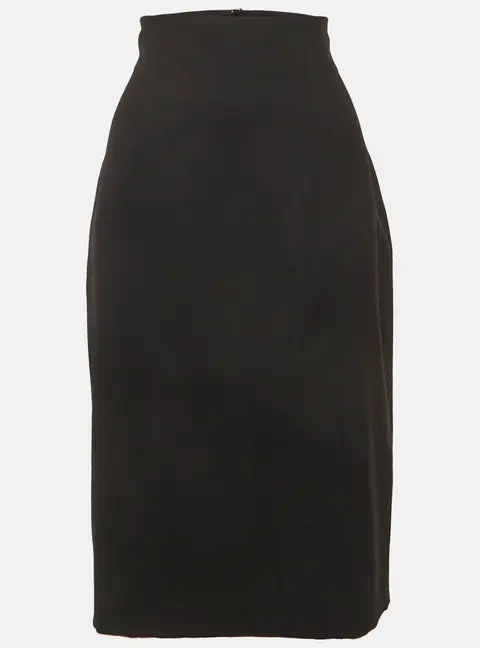 Escada Black Wool Blend Zip Up Pencil Skirt L