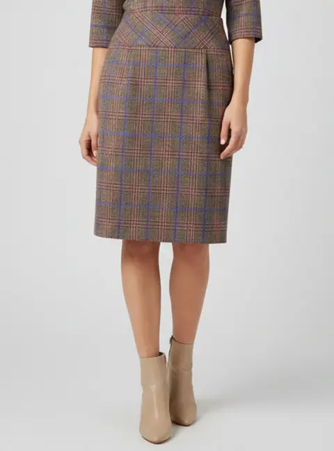 Escada Multicolor Plaid Wool Blend A-line Short Skirt M