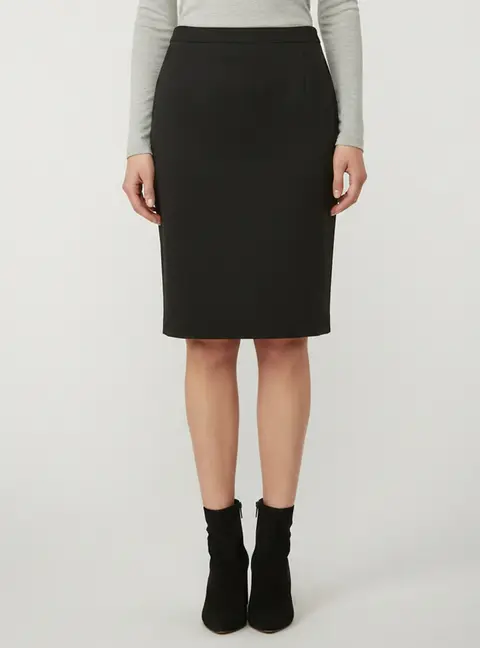 Escada Black Stretch Wool Pencil Skirt M