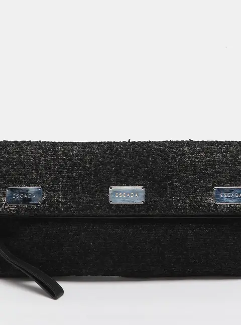 Escada Tricolor Tweed Wristlet Clutch