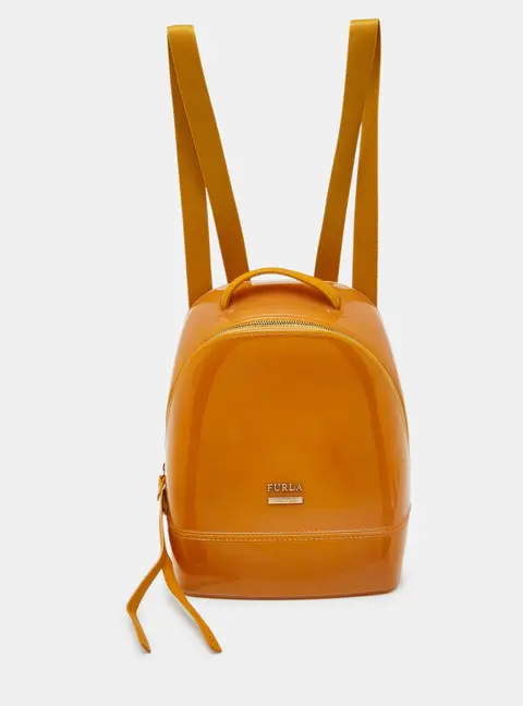 Furla Candy Yellow Rubber Mini Backpacks
