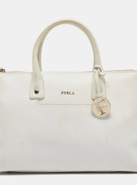 Furla White Leather Tote Bag