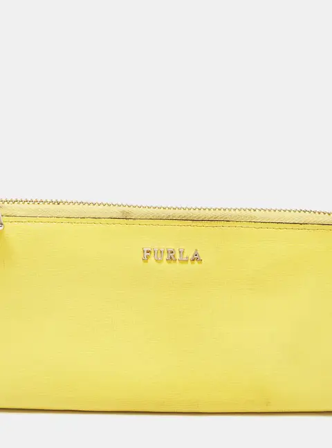 Furla Yellow Leather Zip Continental Wallet