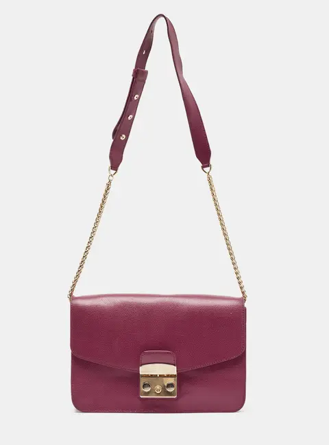 Furla Metropolis Pink Leather Shoulder Bags