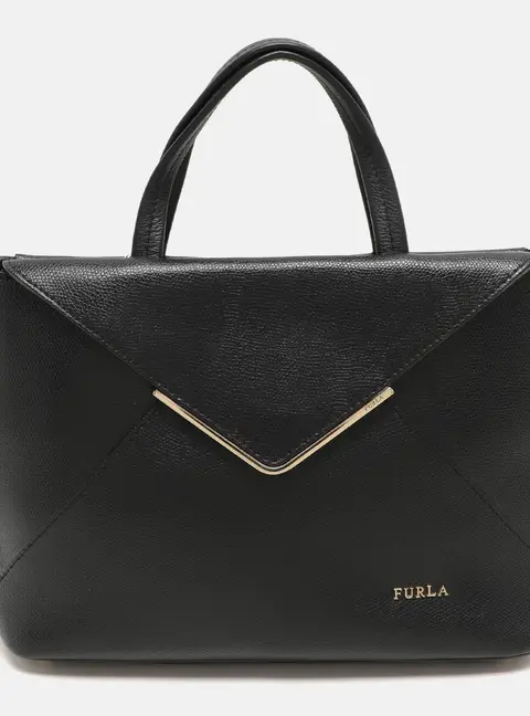Furla Kelis Black Leather Tote Bag