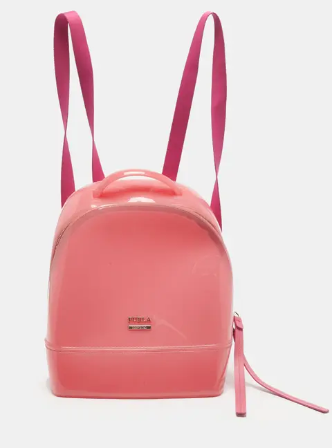 Furla Candy Pink Rubber Backpacks