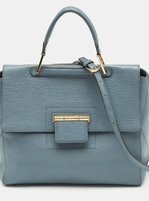 Furla Blue Leather Artesia Creta Top Handle Bag
