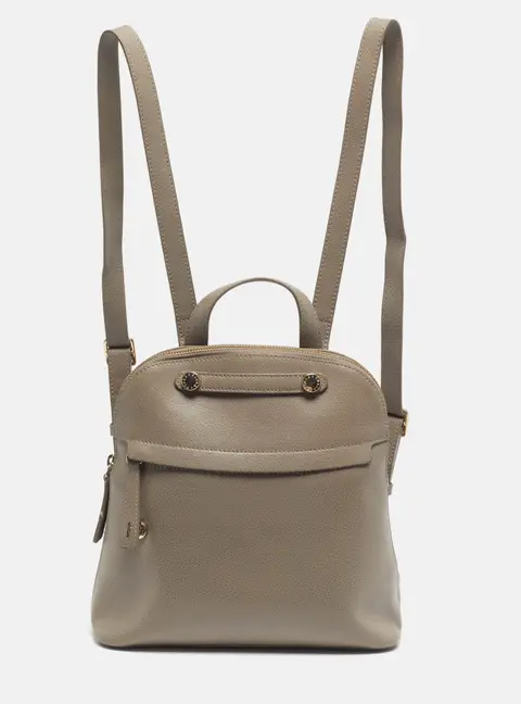Furla Piper Grey Leather Backpack