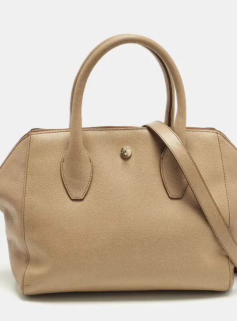 Furla Olimpia Beige Leather Satchel