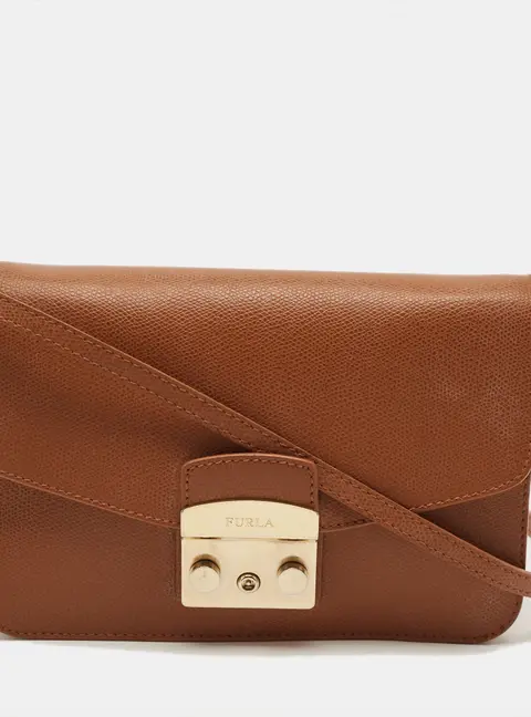 Furla Metropolis Brown Leather Shoulder Bag
