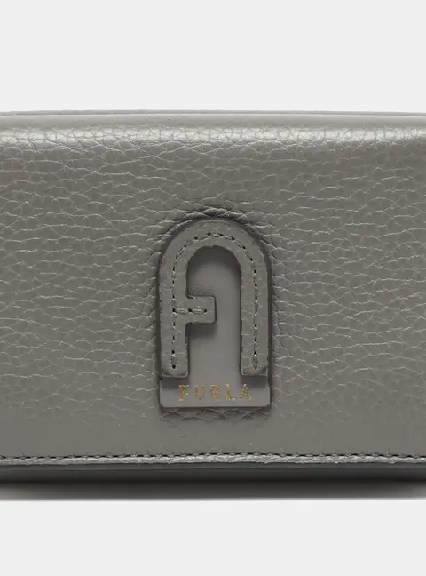 Furla Dafne Grey Leather Trifold Wallet