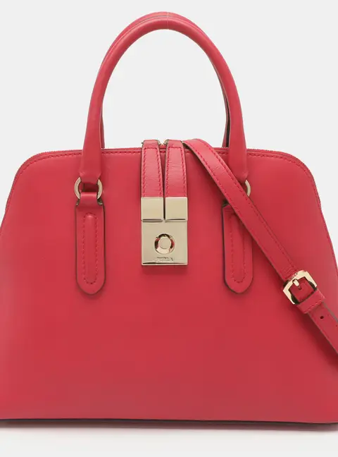 Furla Peggy Fuchsia Leather Satchel