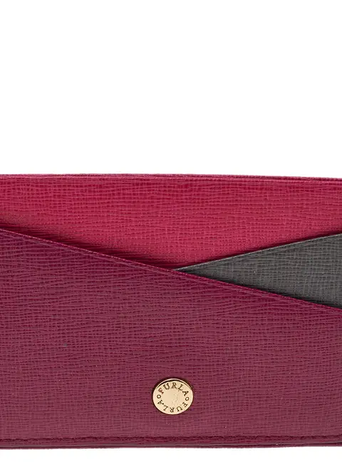 Furla Purple Leather Card Holder