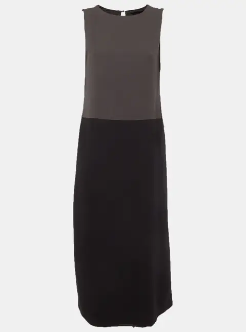Fabiana Filippi Black Wool Blend Sleeveless Midi Dress XS