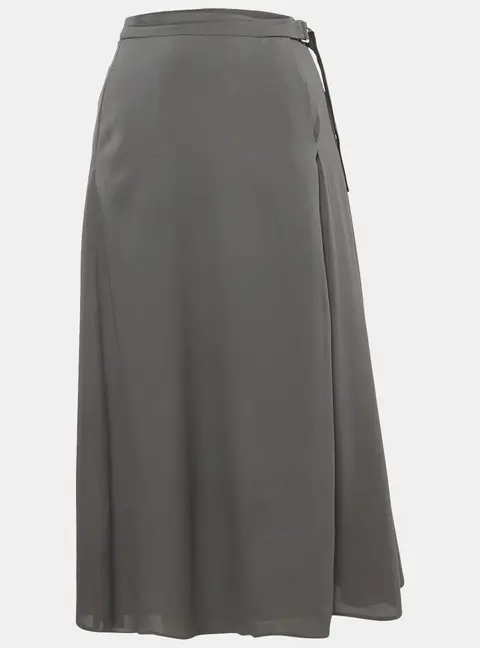 Fabiana Filippi Grey Crepe Pleated A-line Skirt M