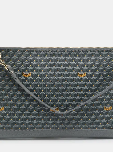 Faure Le Page Gris Acier Scale Coated Canvas Pochette Zip 33