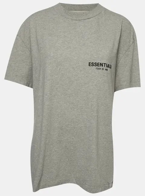 Fear of God Grey Logo Graphic Jersey Crewneck T-Shirt S