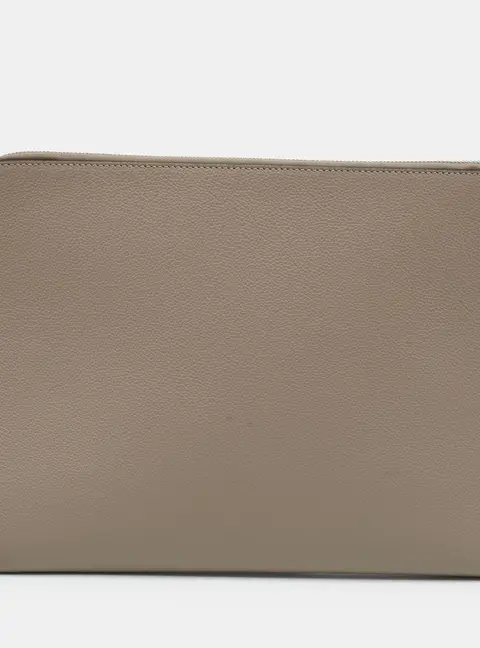 Fendi Document Holder Zip Beige Pouch