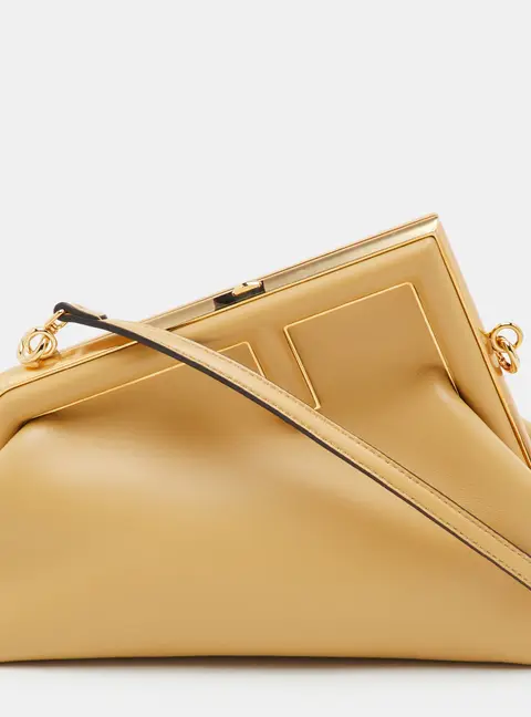 Fendi Fendi First Small Sand Yellow Leather Crossbody Bag