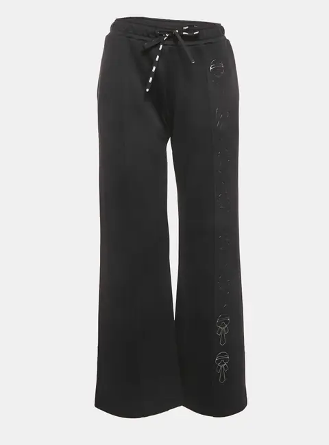 Fendi Black Karl Lagerfeld Print Jersey Sweatpants S