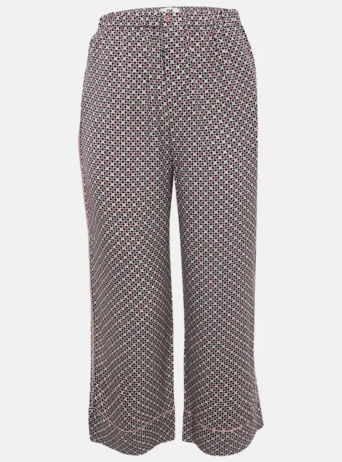 Fendi Multicolor Printed Silk Straight Leg Pants S