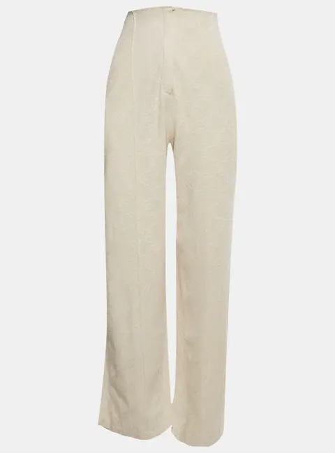 Fendi Cream Lace High Waisted Trousers M