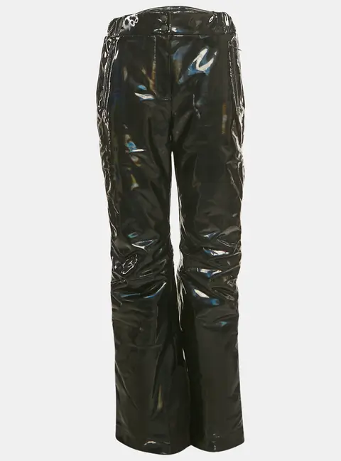 Fendi Black Logo Strip Holographic Ski Pants M