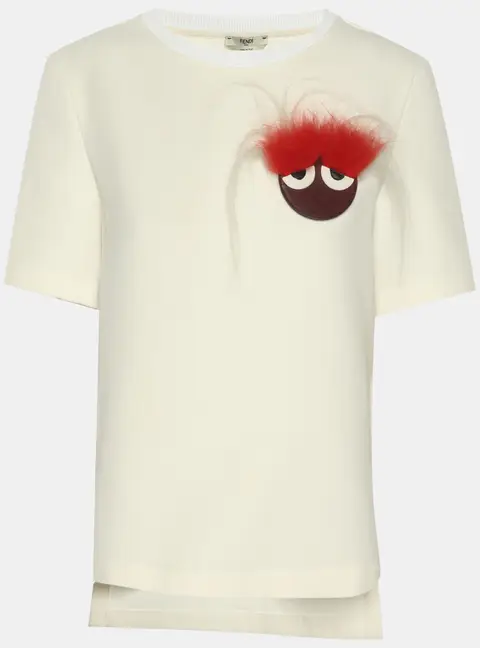 Fendi White Cotton Bugs Eye Top S