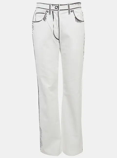 FENDI x Joshua Vides White Printed Denim Jeans M/Waist 28"