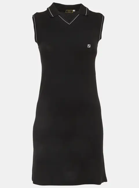Fendi Vintage Black Pique Polo Mini Dress S