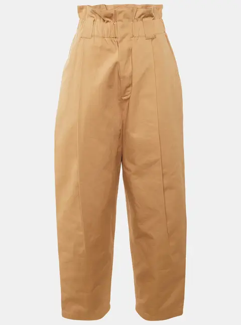 Fendi Salmon Pink Cotton Paperbag Waist Pants S
