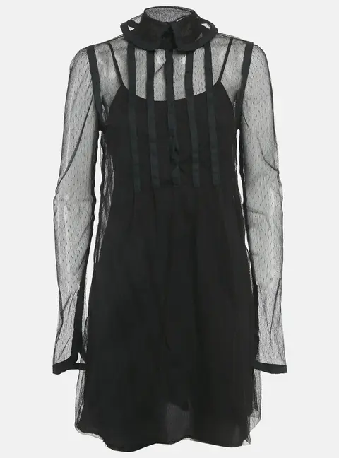 Fendi Black Mesh Mini Dress M