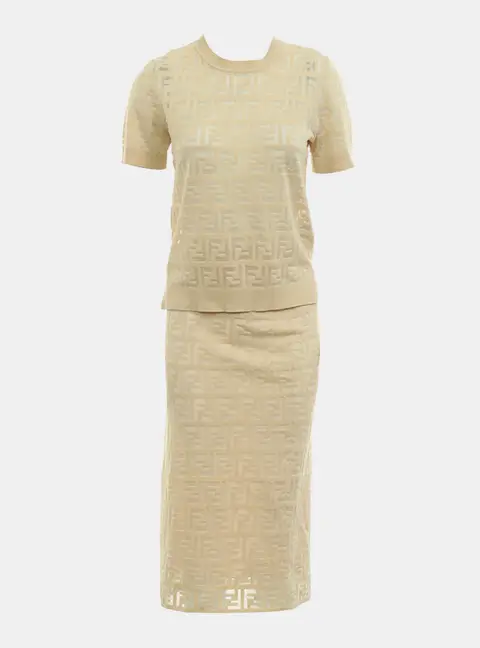Fendi FF Knitted Skirt and Top Set