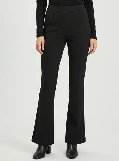 Fendi Black Logo Band Detail Jersey Flared Trousers M