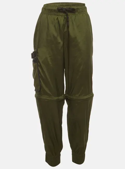 Fendi Green Nylon Drawstring Jogger Pants M