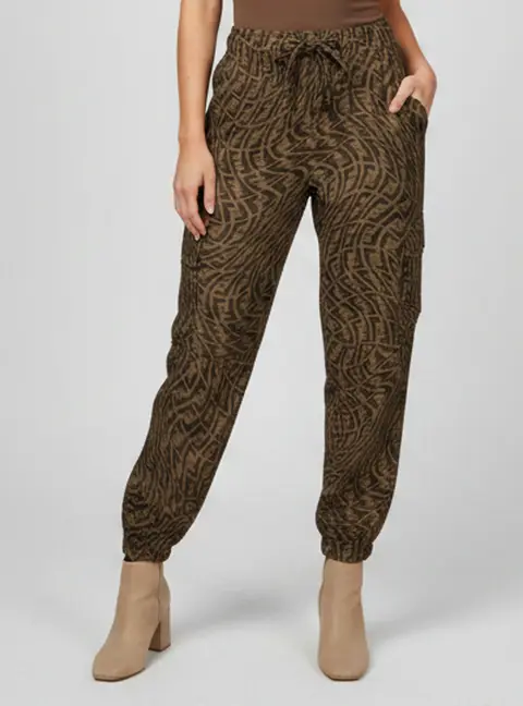 Fendi Brown FF Pattern Jacquard Drawstring Pants L