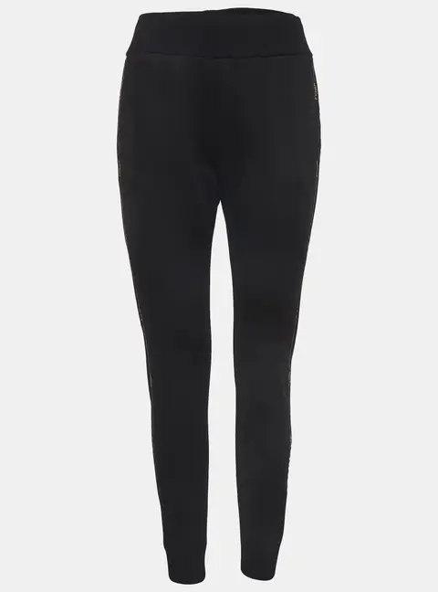 Fendi Black Jersey High Waist Track Pants S