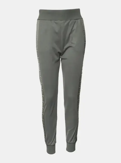 Fendi Logo Grey Cotton, Polyester Jacquard Sweatpants Size S