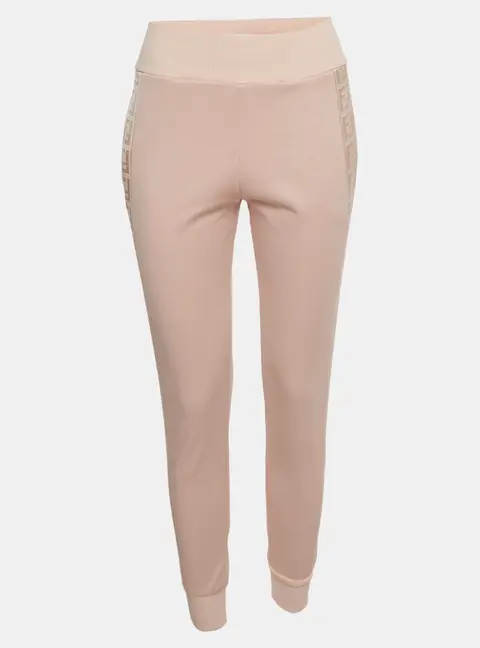 Fendi Pink FF Side Stripe Jersey Pique Jogger Pants S