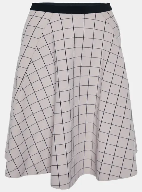 Fendi Pink Square Patterned Knit Skater Mini Skirt M