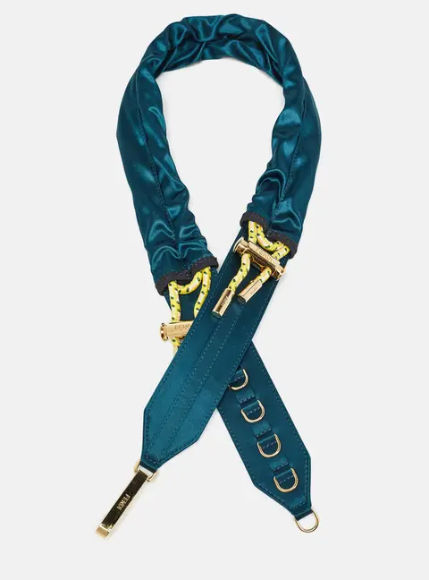 Fendi Bag Shoulder Strap Blue Satin