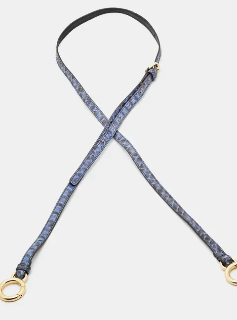 Fendi Blue/Black Python and Leather Adjustable Shoulder Bag Strap