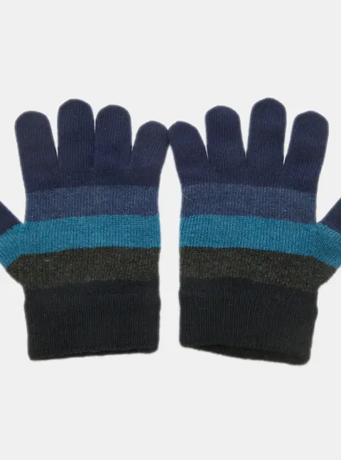 Fendi Blue Wool Blend Gloves One Size