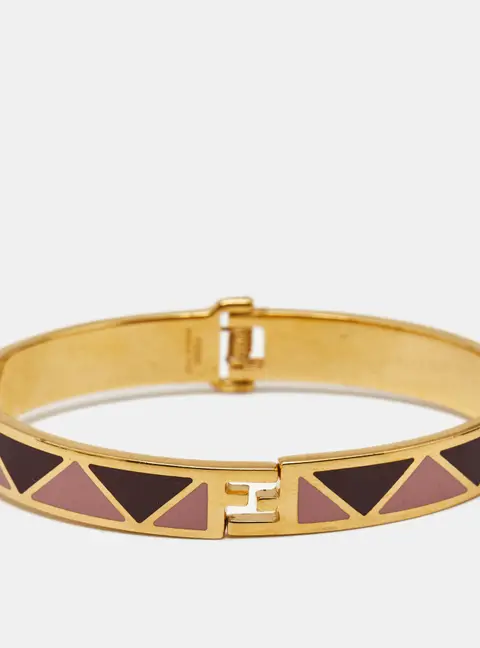 Fendi FF Enamel Gold Tone Bracelet M