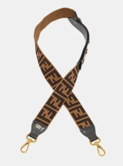 Fendi Bag Shoulder Strap Brown Zucca Canvas and Leather